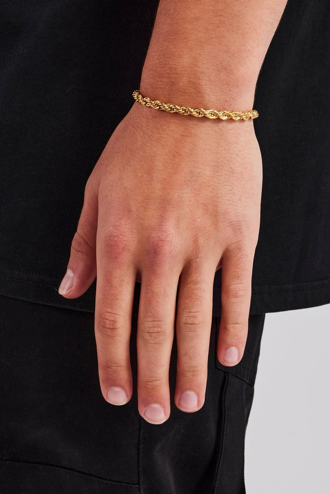 Cernucci 5mm Rope Bracelet - Gold — 7" — Front View