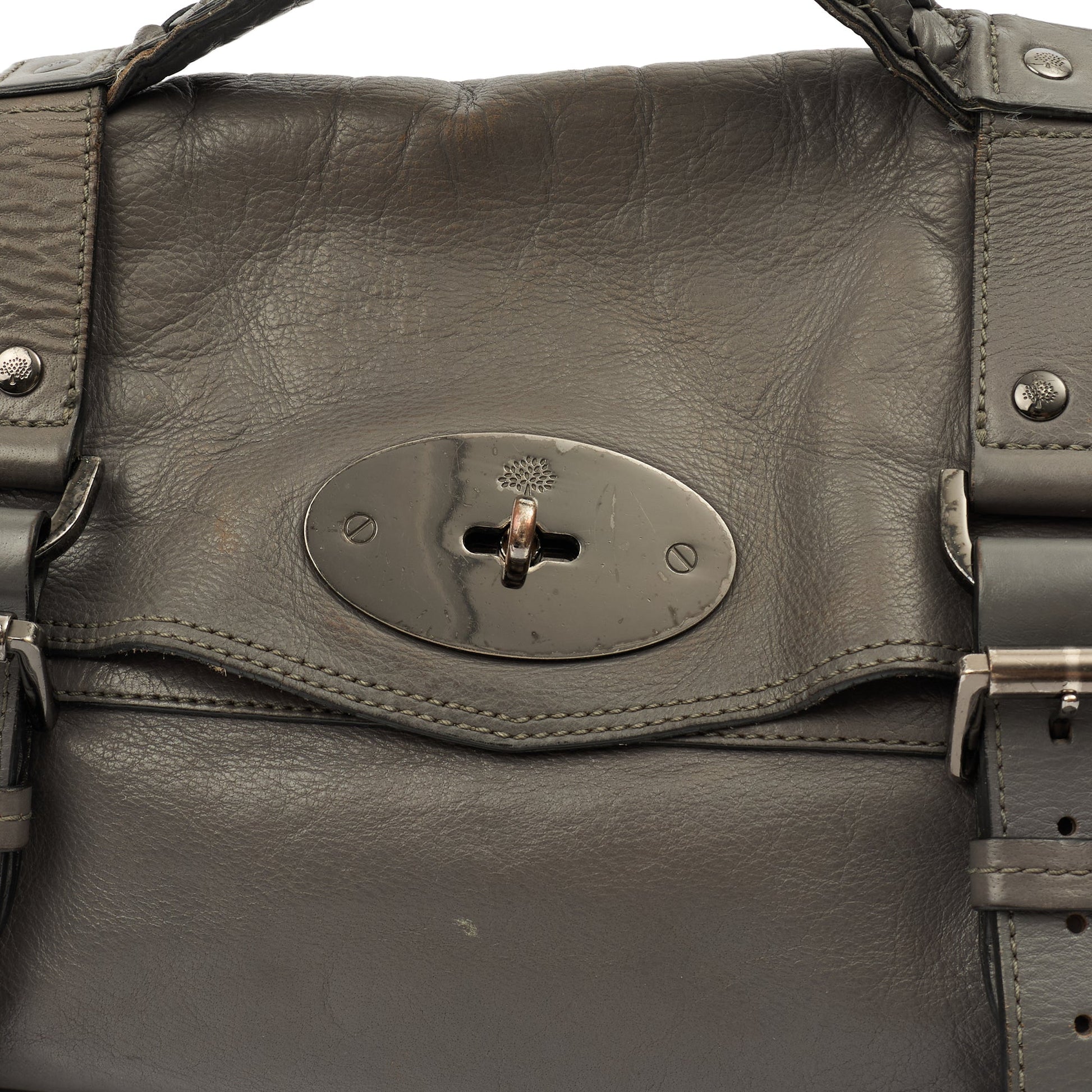 Mulberry Satchel Alexa in Foggy Grey, Leather — Alternate View 8