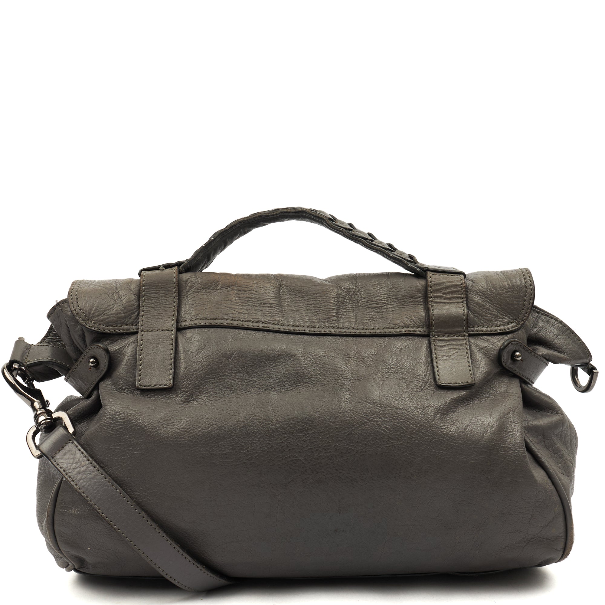 Mulberry Satchel Alexa in Foggy Grey, Leather — Top View
