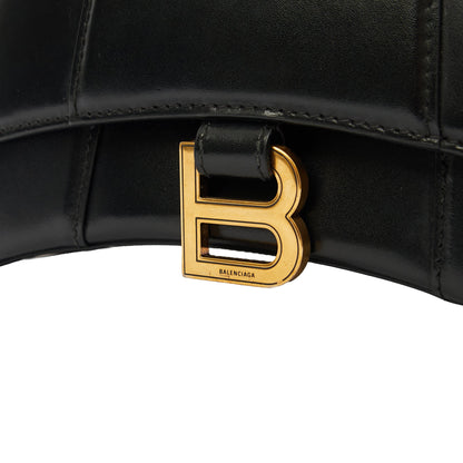 Balenciaga Top Handle Hourglass Top Handle Small in Black, Veau (Calfskin) — Lifestyle View