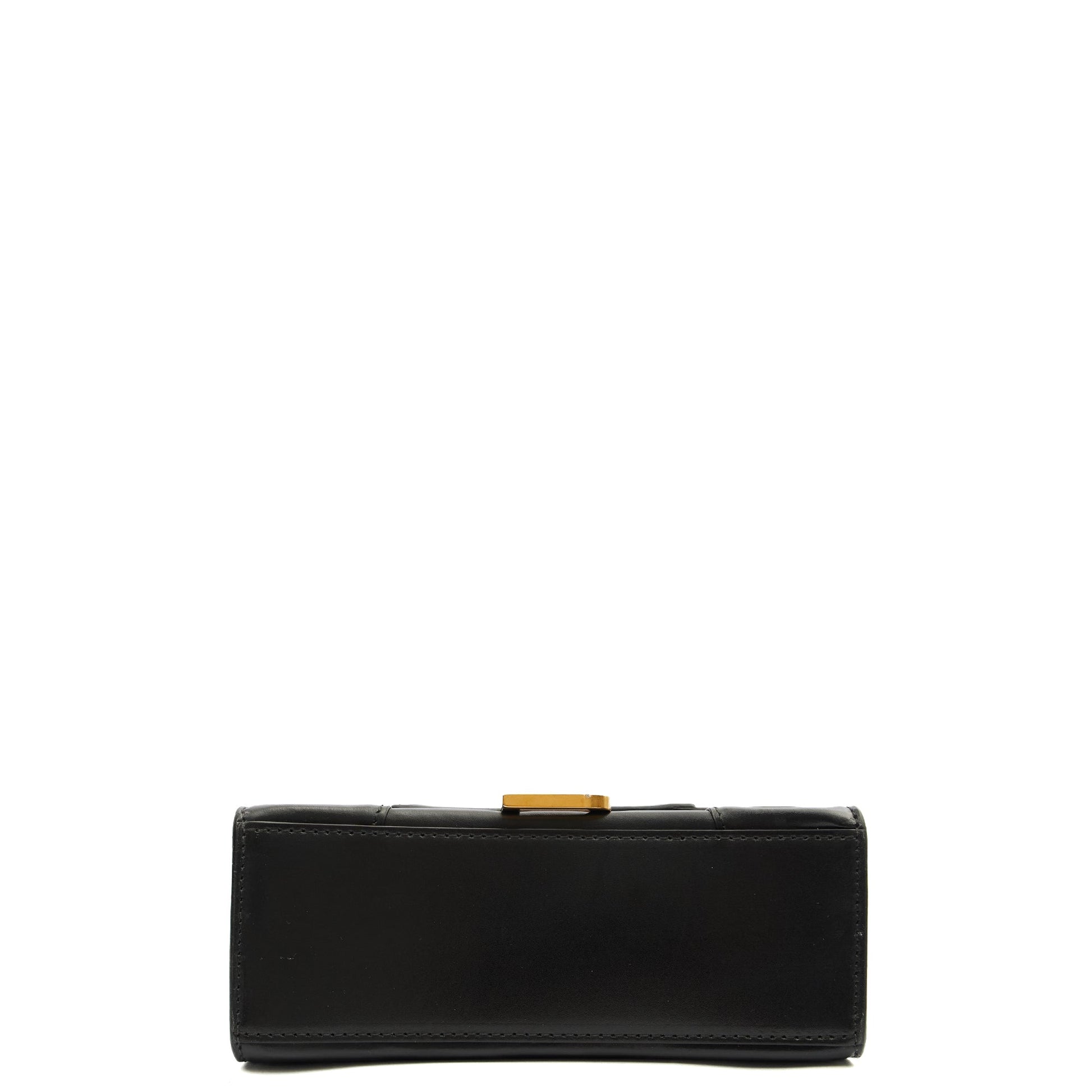 Balenciaga Top Handle Hourglass Top Handle Small in Black, Veau (Calfskin) — Top View