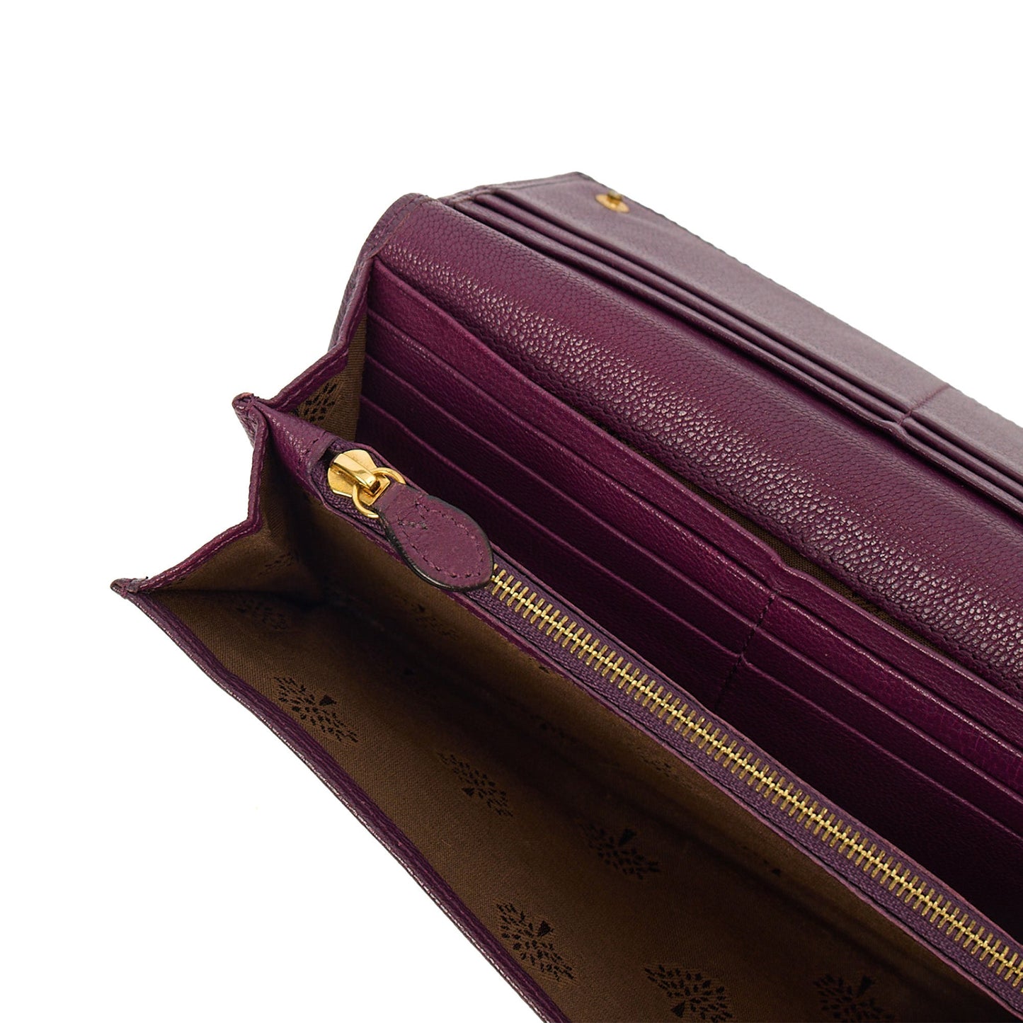 Mulberry Purse Wallet in Purple, Calfskin Leather — Lifestyle View