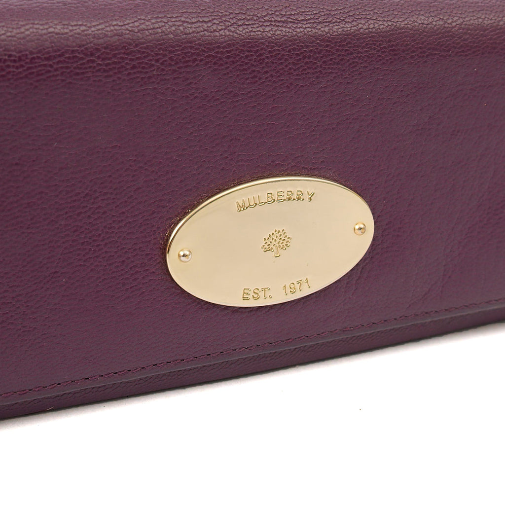 Mulberry Purse Wallet in Purple, Calfskin Leather — Side View