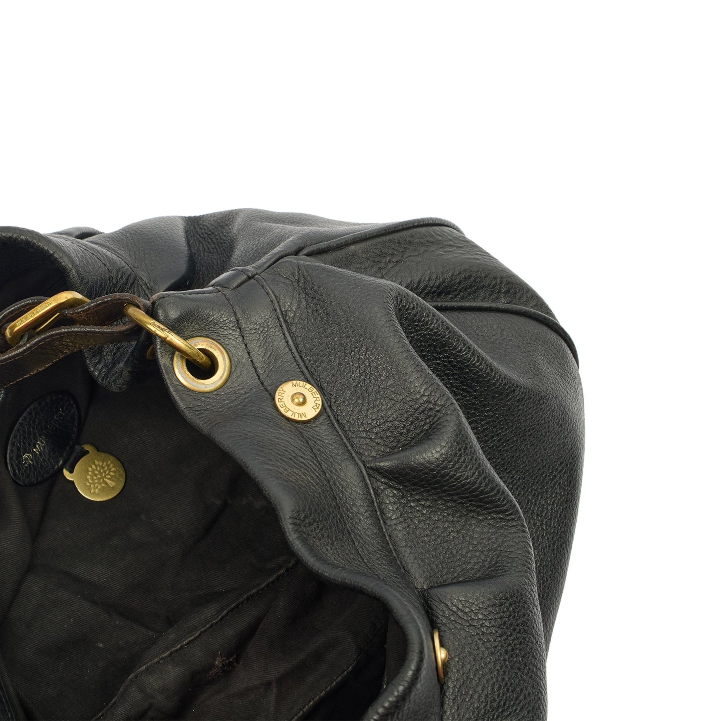 Mulberry Tote Mitzy Tote in Black, Calfskin Leather — Detail View