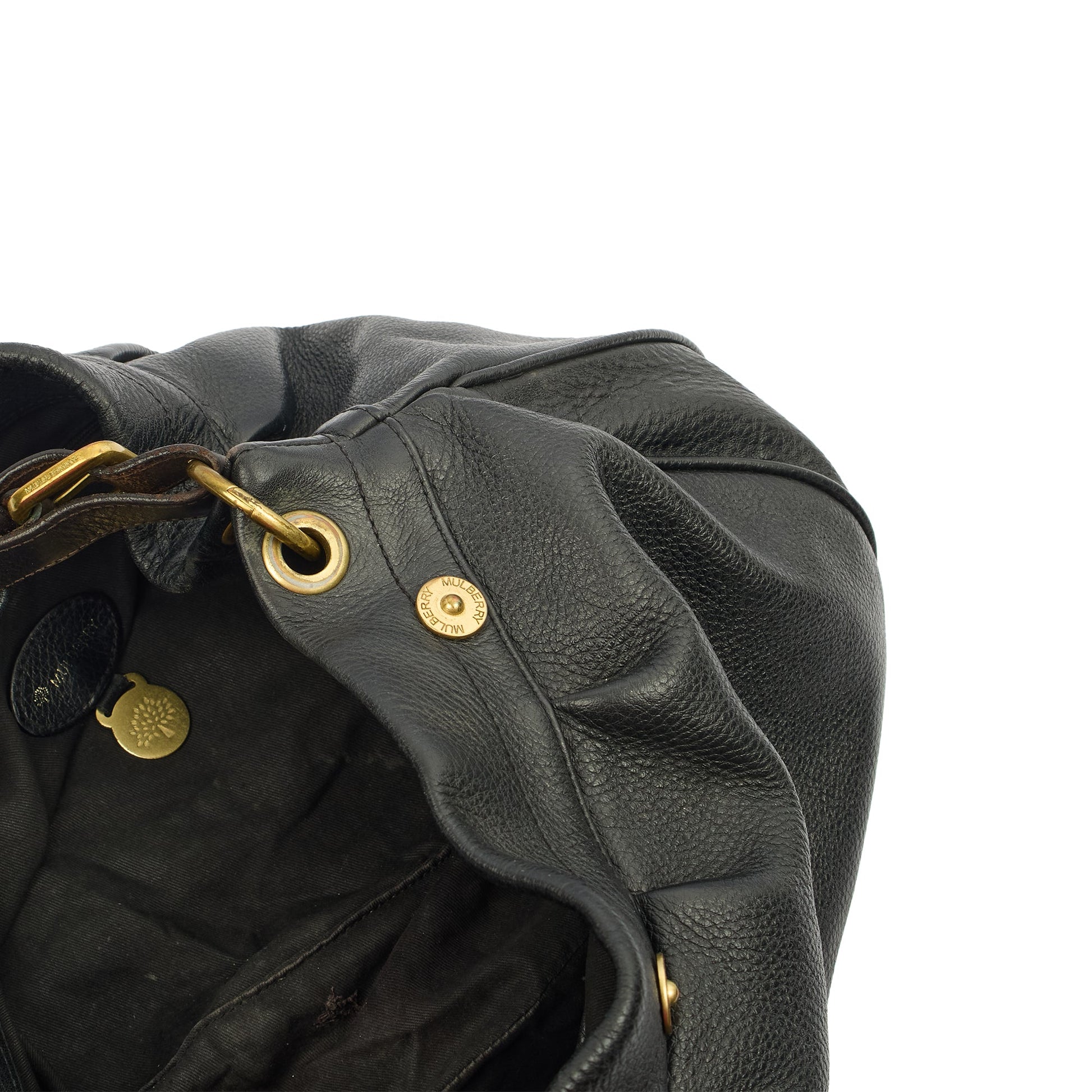Mulberry Tote Mitzy Tote in Black, Calfskin Leather — Detail View