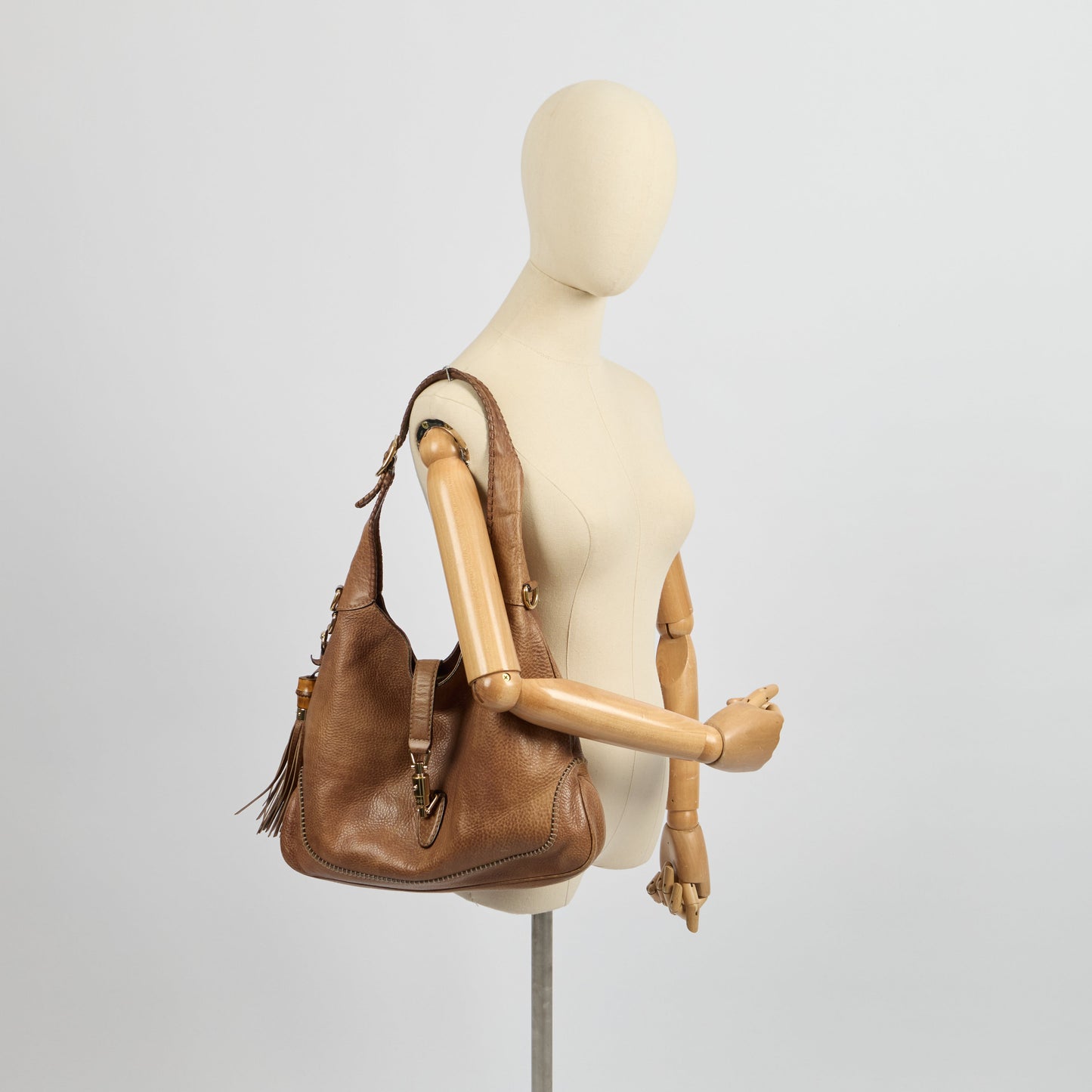 Gucci Shoulder Bag Jackie Hobo in Brown, Leather — Side View