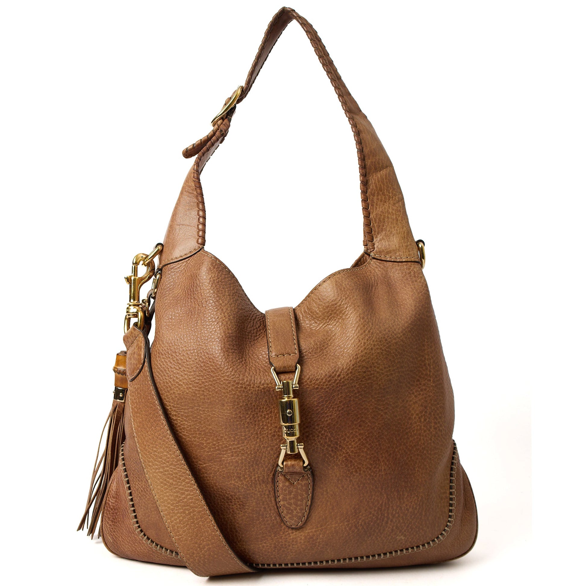 Gucci Shoulder Bag Jackie Hobo in Brown, Leather — Front View