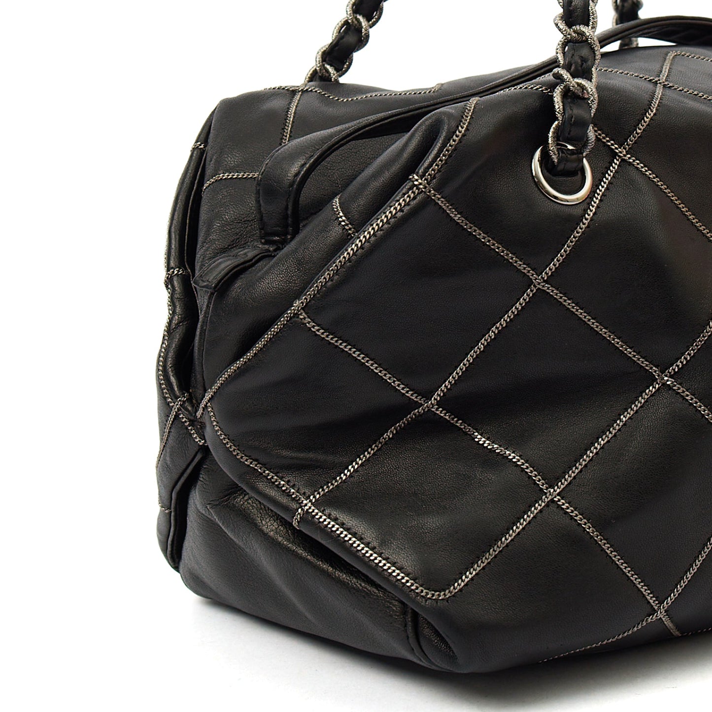Chanel Shoulder Bag Bowler in Black, Lambskin Leather — Alternate View 7