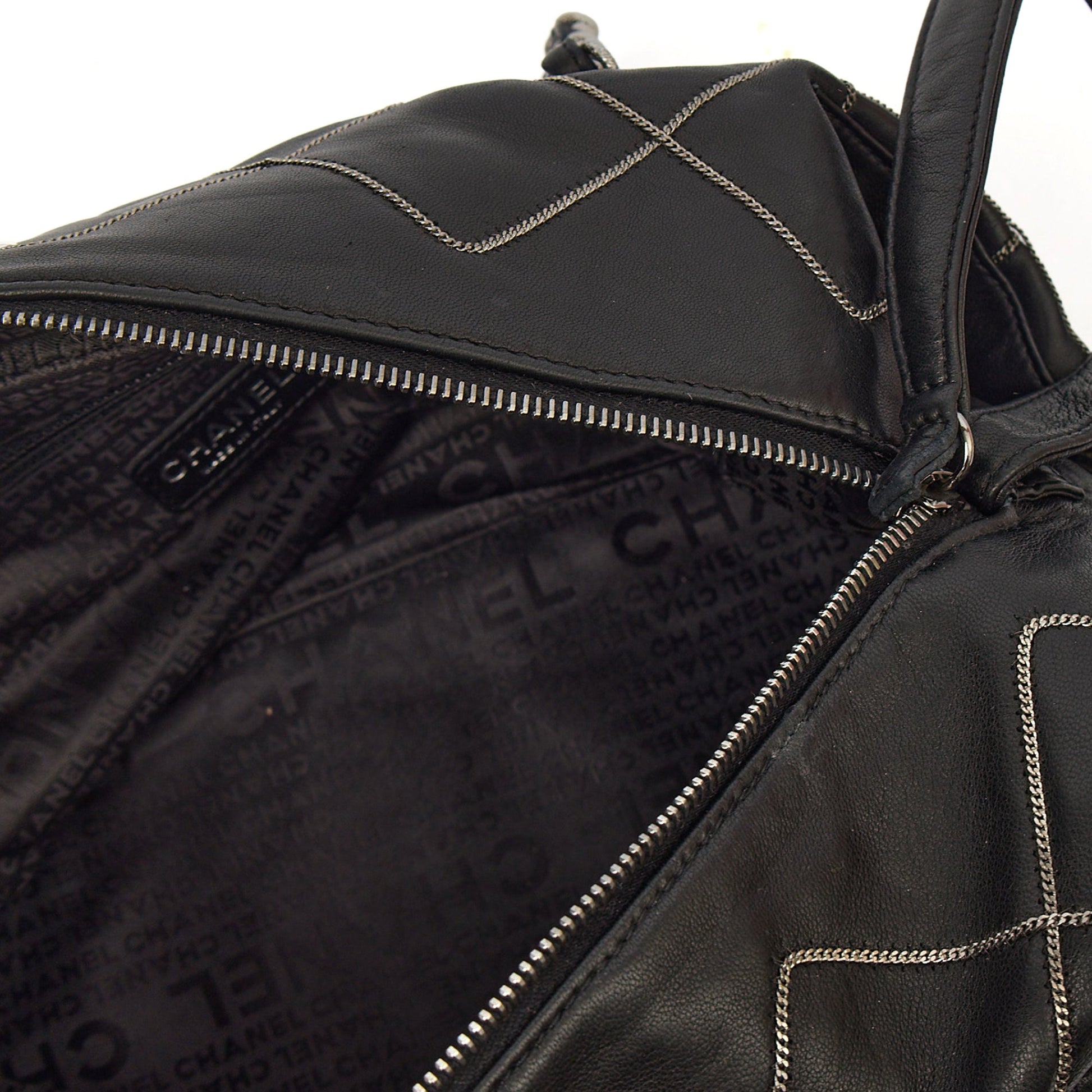 Chanel Shoulder Bag Bowler in Black, Lambskin Leather — Alternate View 9