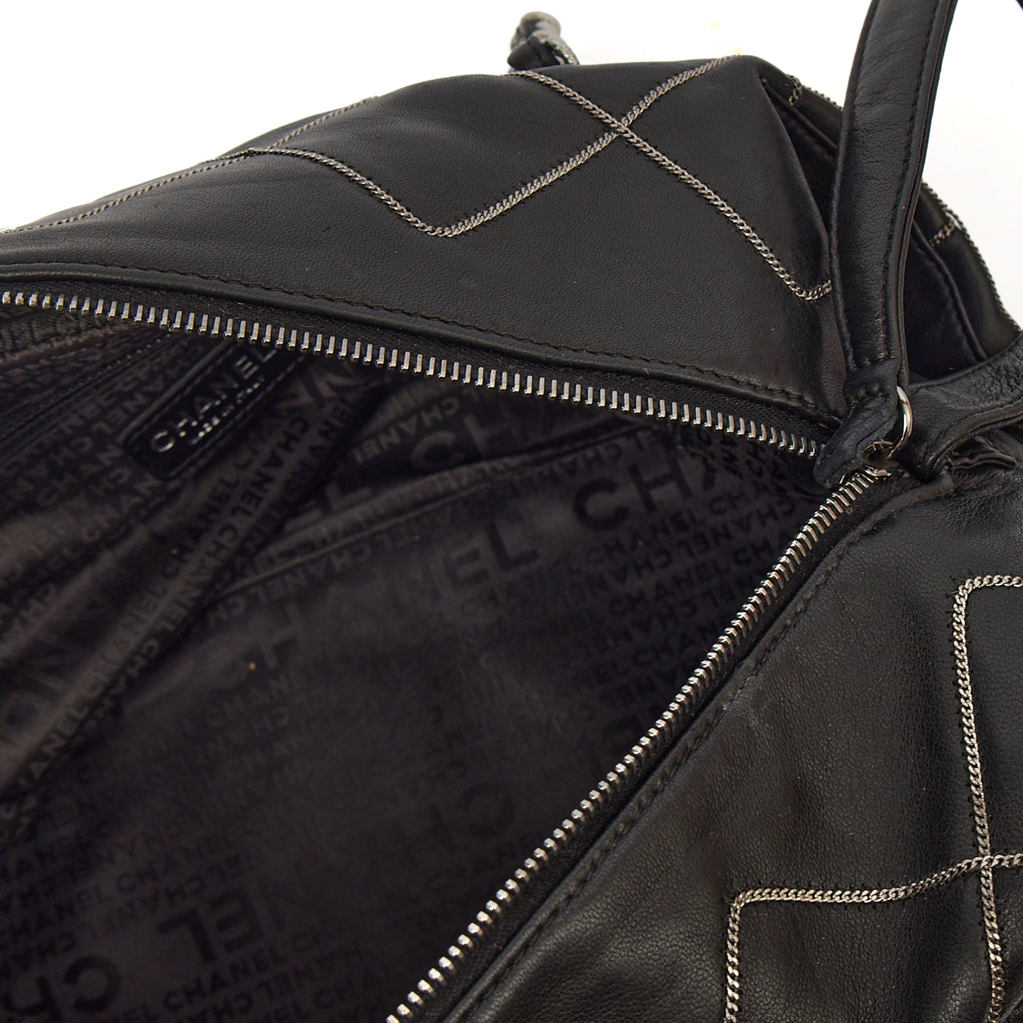 Chanel Shoulder Bag Bowler in Black, Lambskin Leather — Alternate View 9