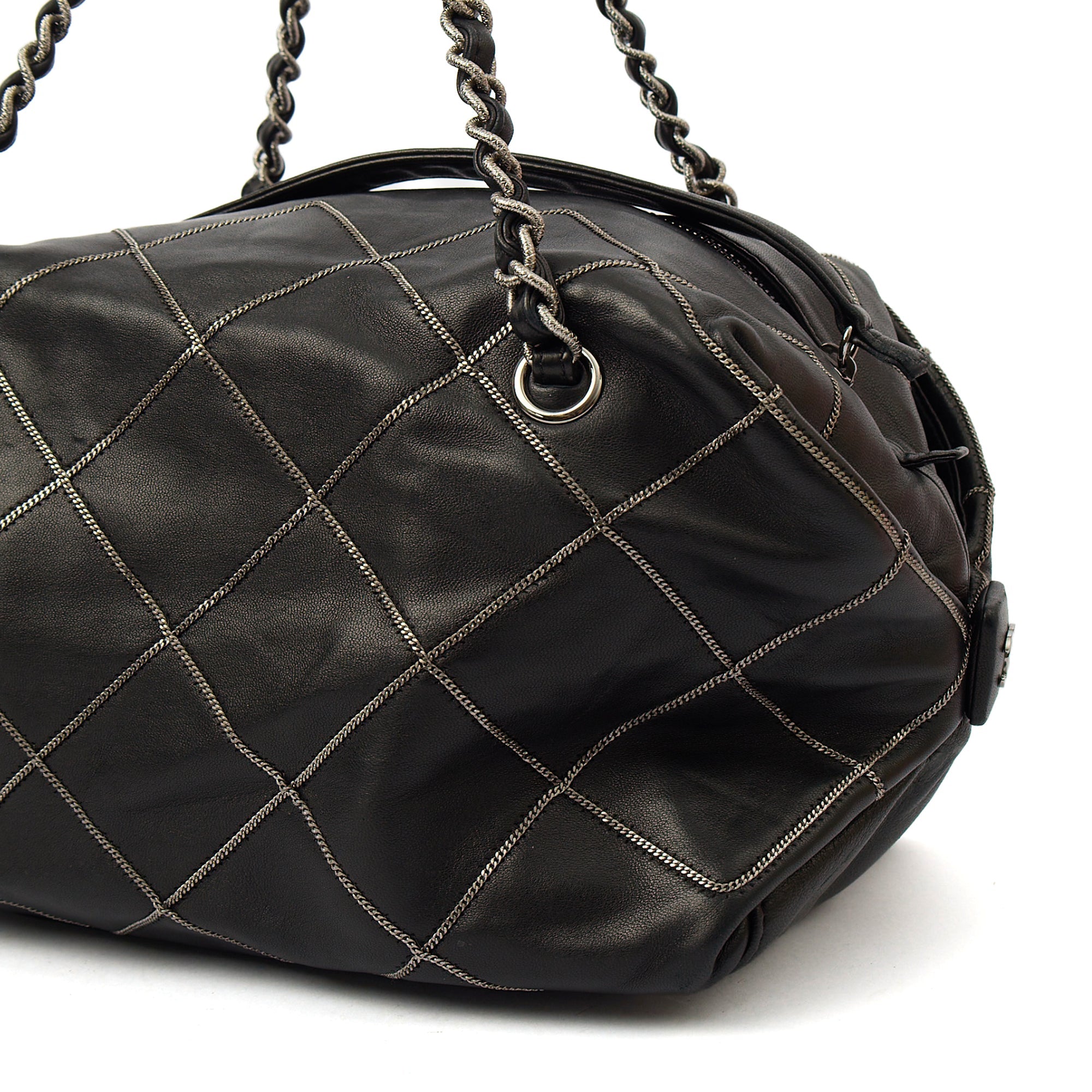 Chanel Shoulder Bag Bowler in Black, Lambskin Leather — Alternate View 16