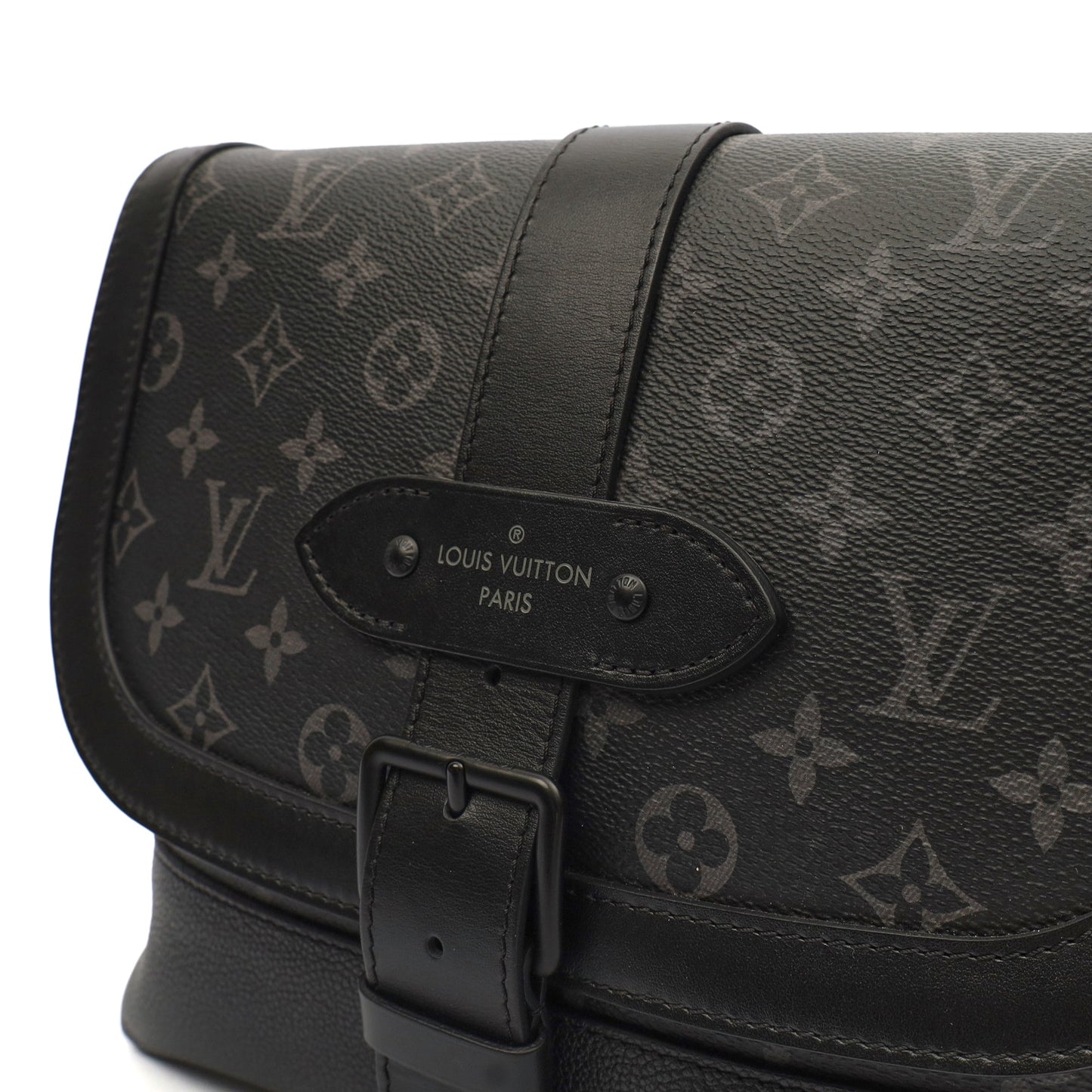 Louis Vuitton Satchel Saumur 35 in Monogram Eclipse, Canvas — Detail View