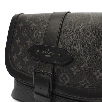 Louis Vuitton Satchel Saumur 35 in Monogram Eclipse, Canvas — Detail View