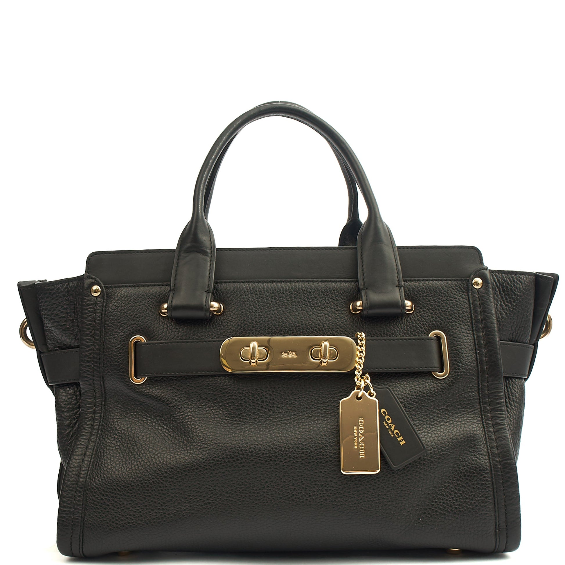 Coach Tote Swagger in Black, Leather — Alternate View 7