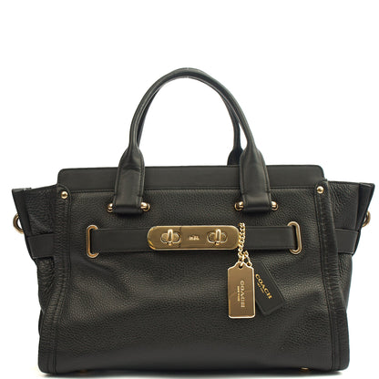 Coach Tote Swagger in Black, Leather — Alternate View 7