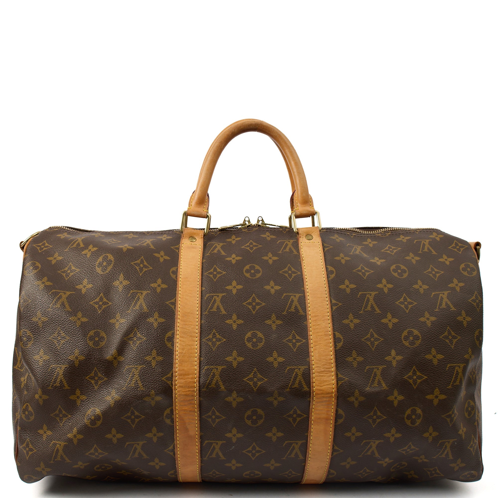 Louis Vuitton Tote Keepall 50 Bandouliere in Monogram, Canvas — Top View