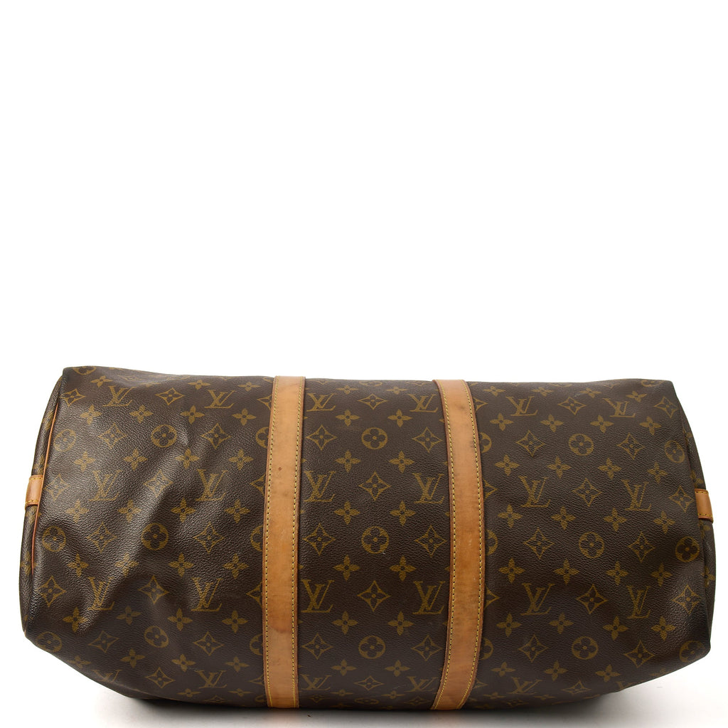 Louis Vuitton Tote Keepall 50 Bandouliere in Monogram, Canvas — Detail View