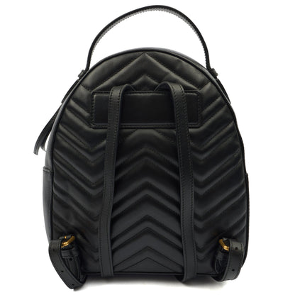 Gucci Backpack Marmont Backpack in Black, Leather — Back View