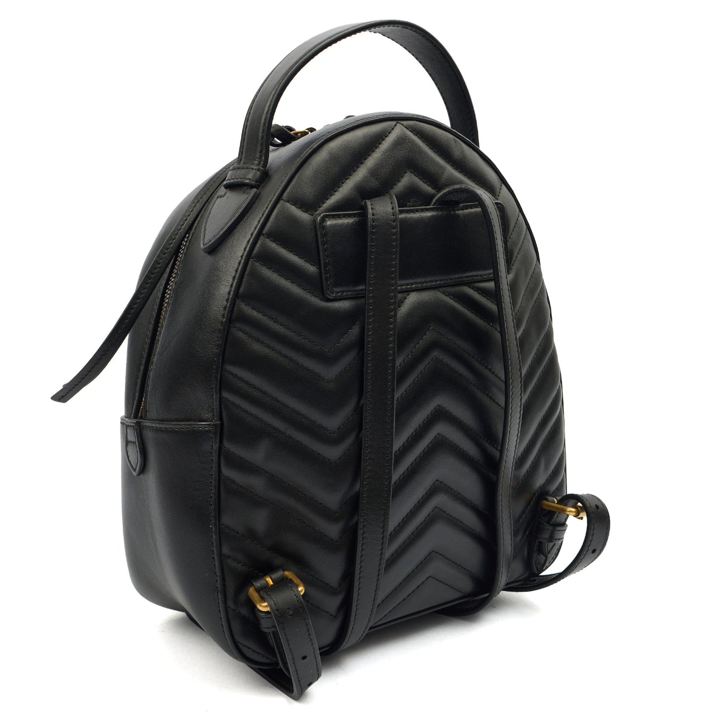 Gucci Backpack Marmont Backpack in Black, Leather — Side View