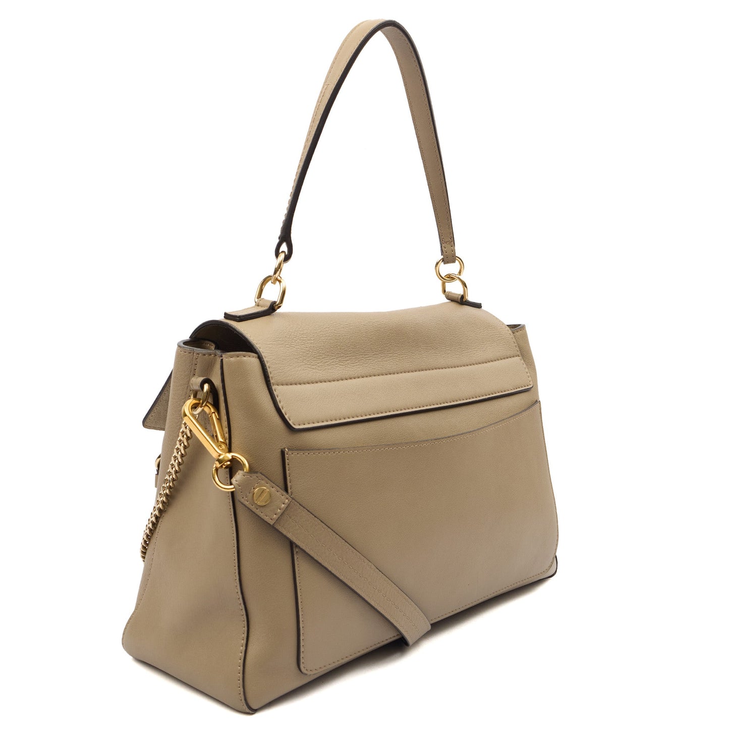 Chloe Top Handle Faye Day - Medium in Grey, Calfskin Leather — Back View