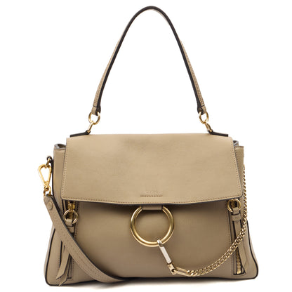 Chloe Top Handle Faye Day - Medium in Grey, Calfskin Leather — Front View