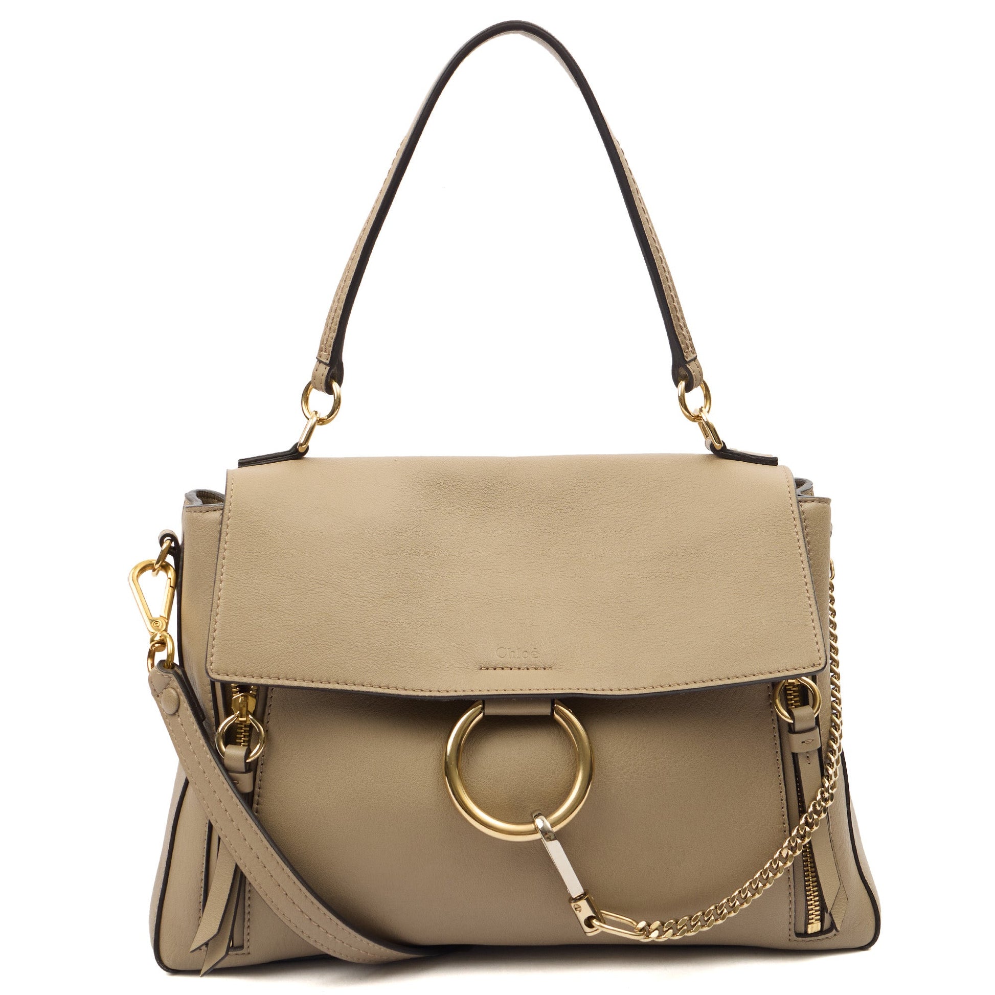 Chloe Top Handle Faye Day - Medium in Grey, Calfskin Leather — Alternate View 7