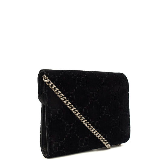 Gucci Cross Body Dionysus Chain Wallet in Black, Leather — Side View