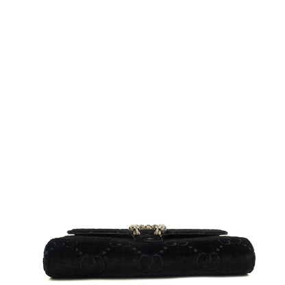 Gucci Cross Body Dionysus Chain Wallet in Black, Leather — Top View