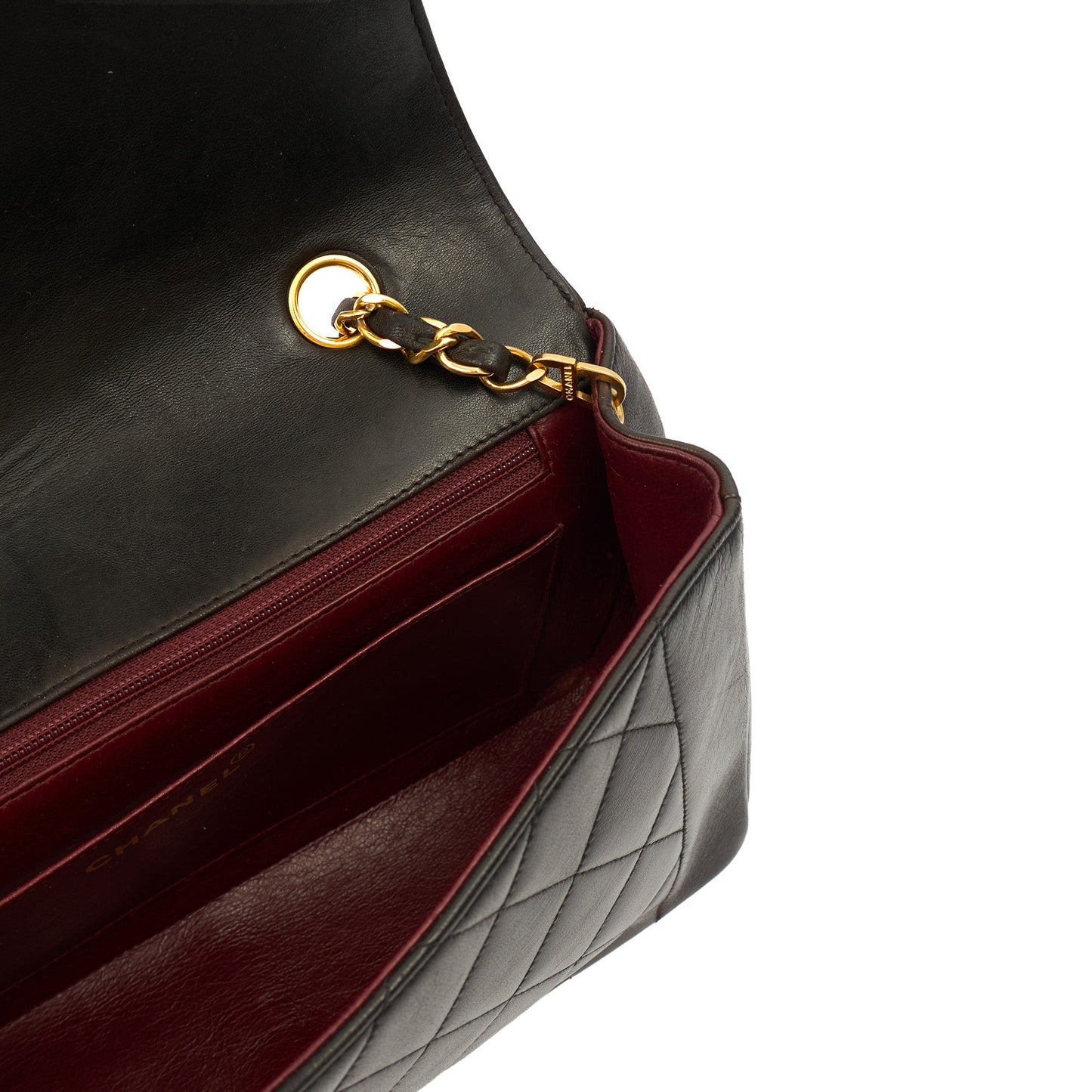 Chanel Shoulder Bag Diana - Medium in Black, Lambskin Leather — Alternate View 9