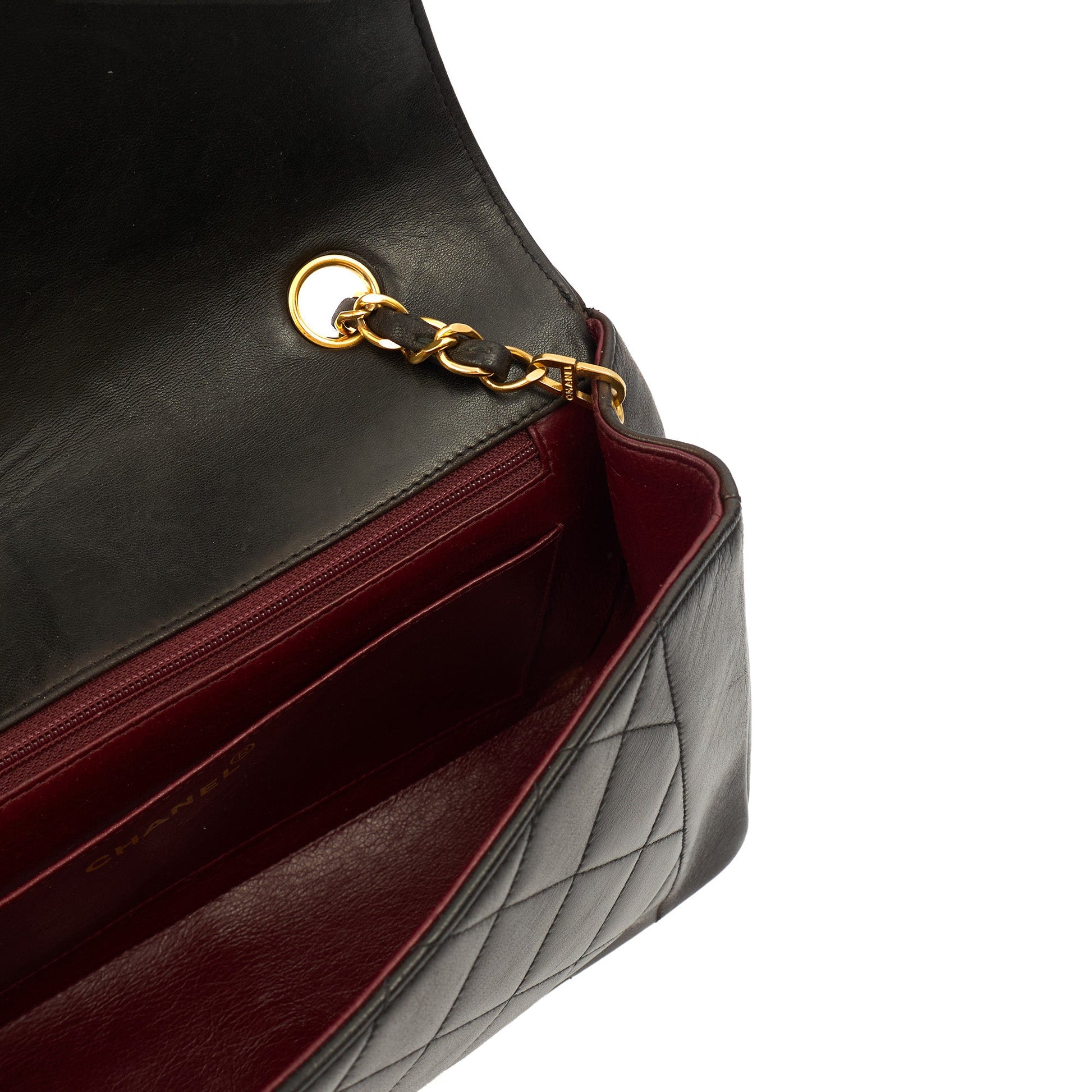 Chanel Shoulder Bag Diana - Medium in Black, Lambskin Leather — Alternate View 9