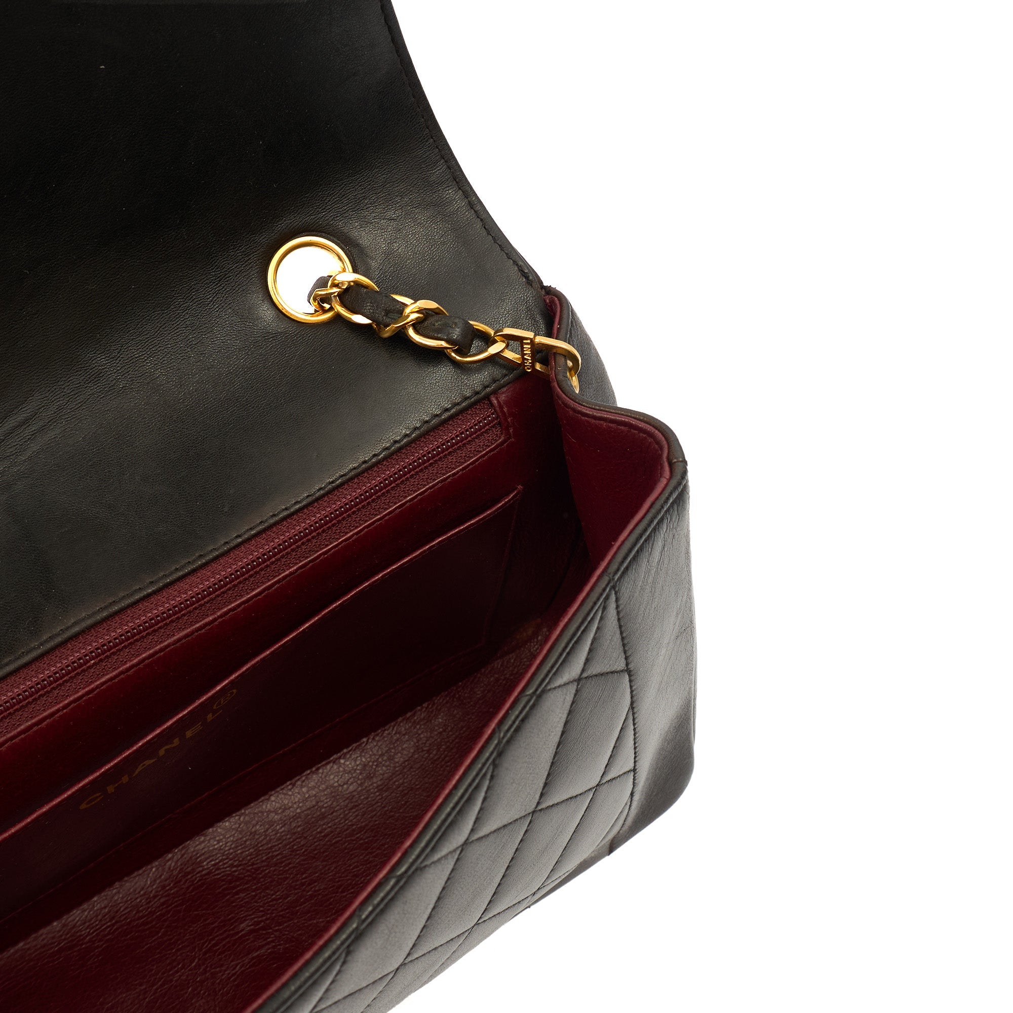 Chanel Shoulder Bag Diana - Medium in Black, Lambskin Leather — Alternate View 9