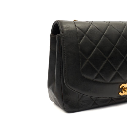 Chanel Shoulder Bag Diana - Medium in Black, Lambskin Leather — Alternate View 8