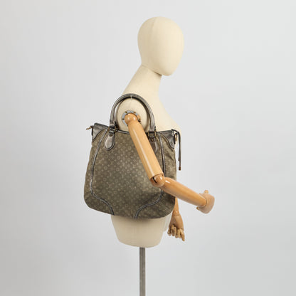 Louis Vuitton Cross Body Besace Angele in Grey, Mini Lin — Side View
