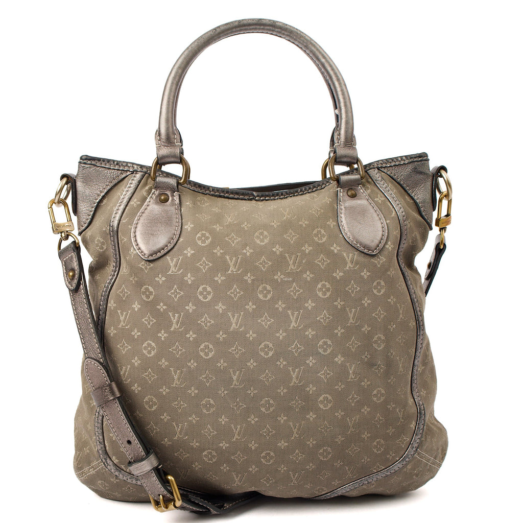 Louis Vuitton Cross Body Besace Angele in Grey, Mini Lin — Top View