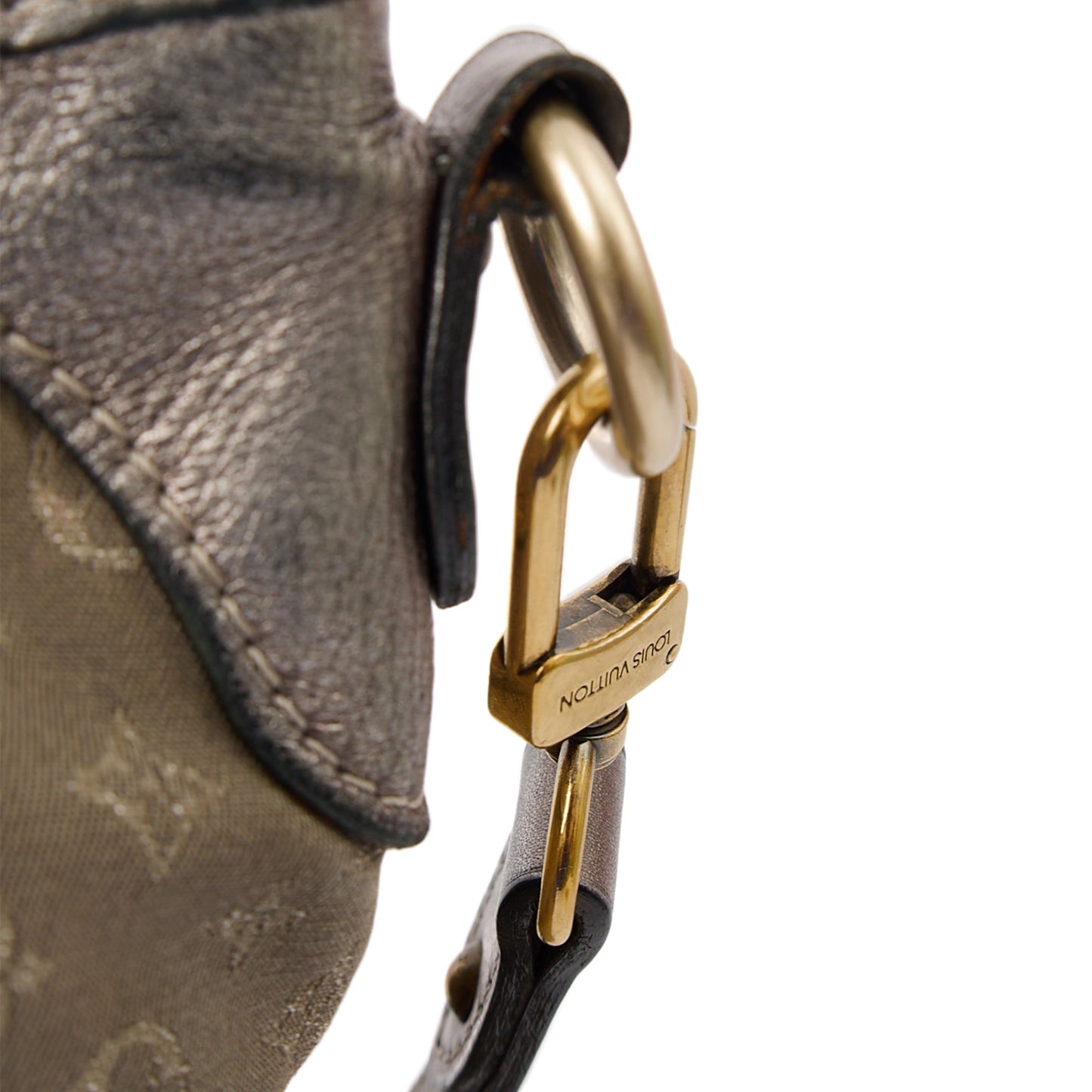 Louis Vuitton Cross Body Besace Angele in Grey, Mini Lin — Lifestyle View