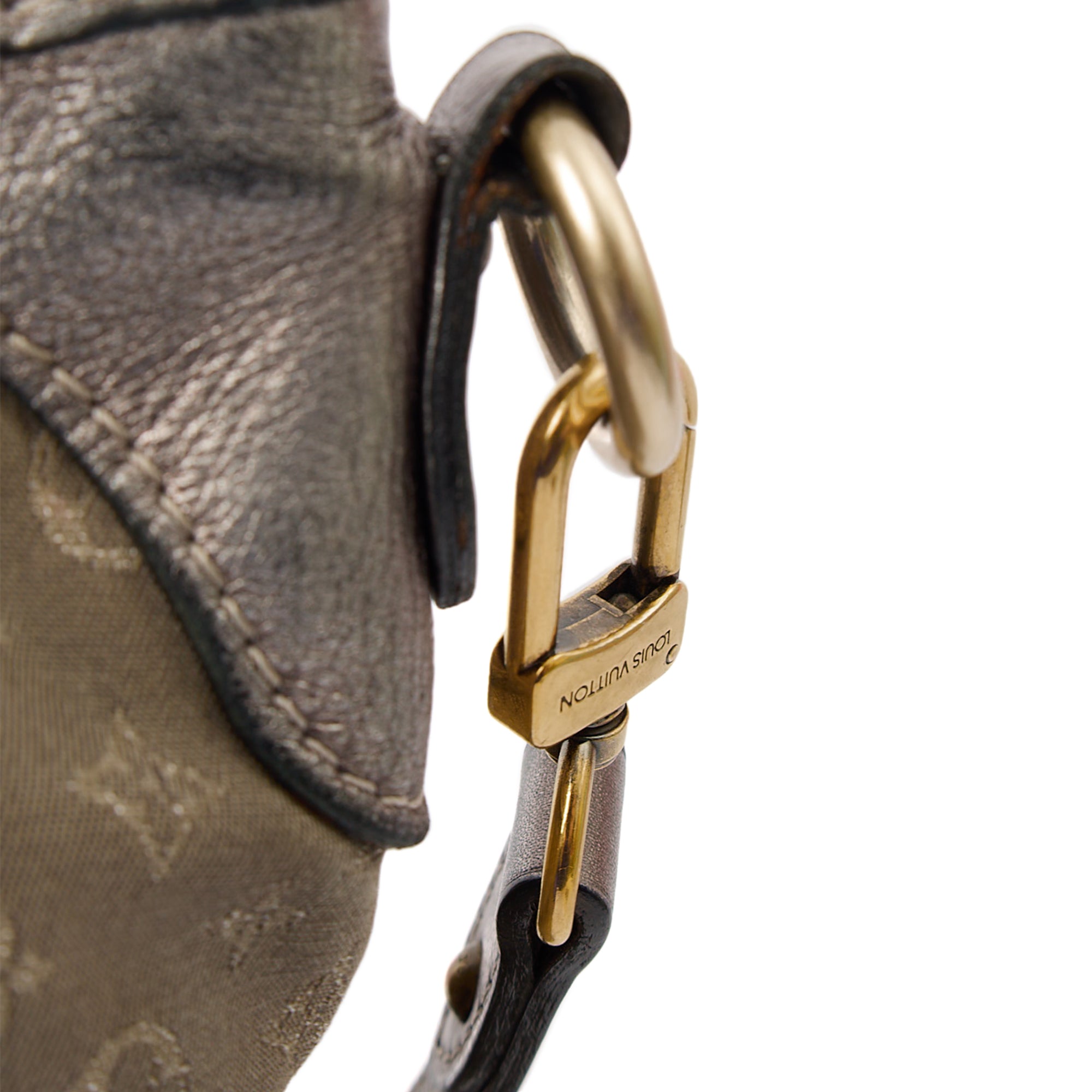 Louis Vuitton Cross Body Besace Angele in Grey, Mini Lin — Lifestyle View