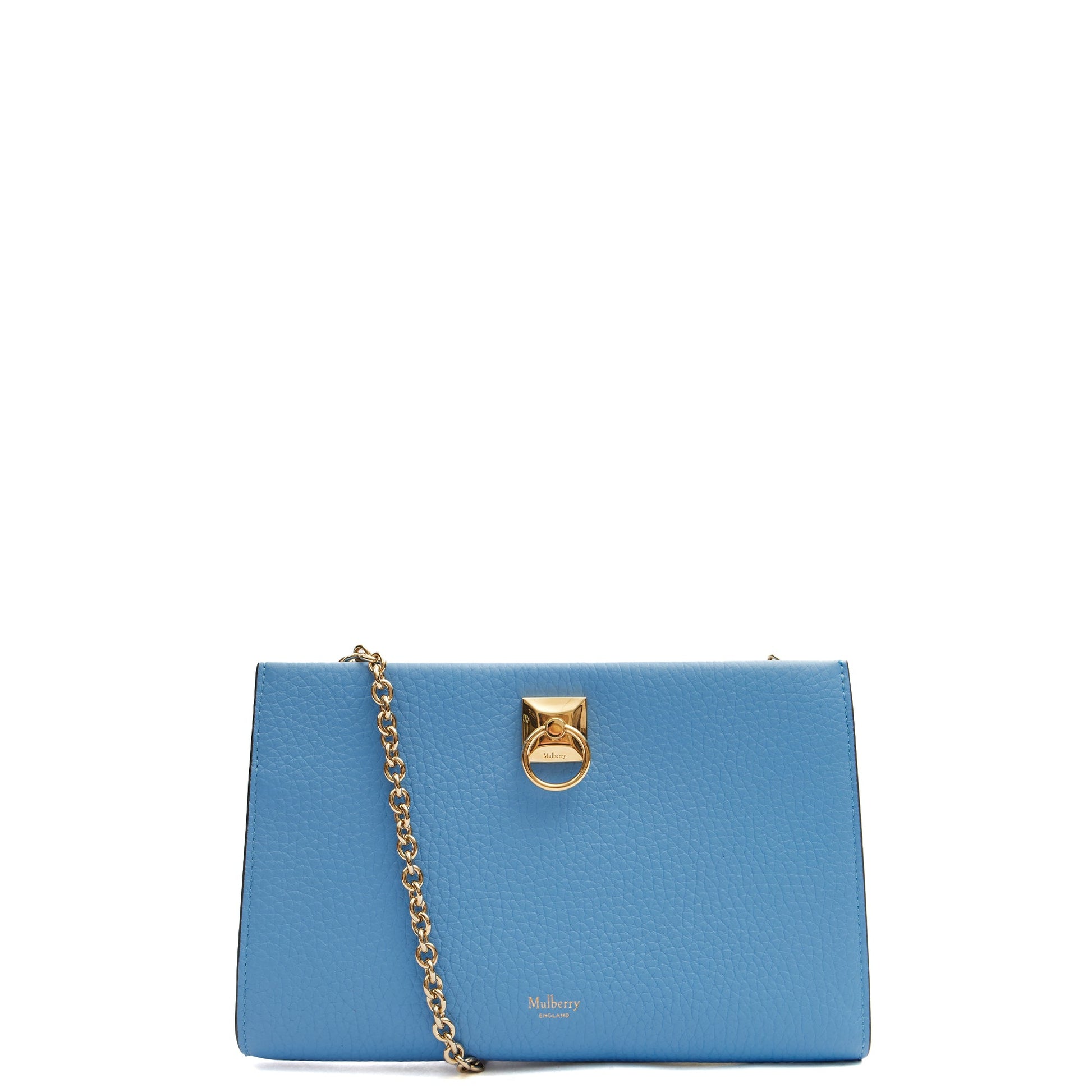 Mulberry Cross Body Amberley Clutch in Cornflour, Leather — Front View