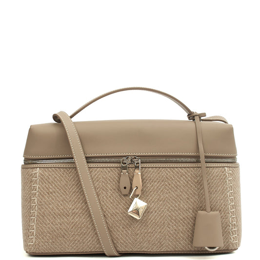 Loro Piana Cross Body L27 - Extra Pocket in Grey, Leather — Front View