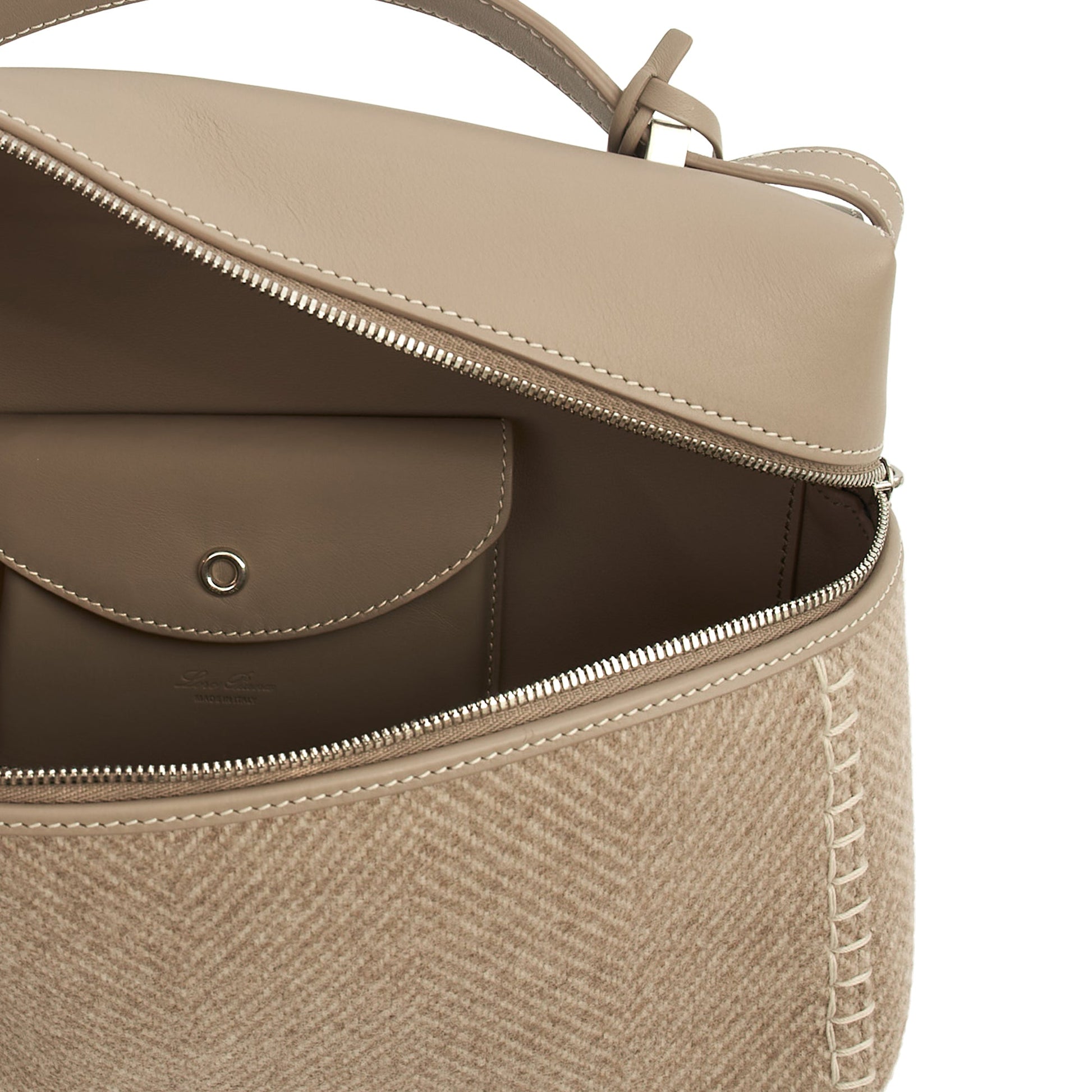 Loro Piana Cross Body L27 - Extra Pocket in Grey, Leather — Alternate View 7