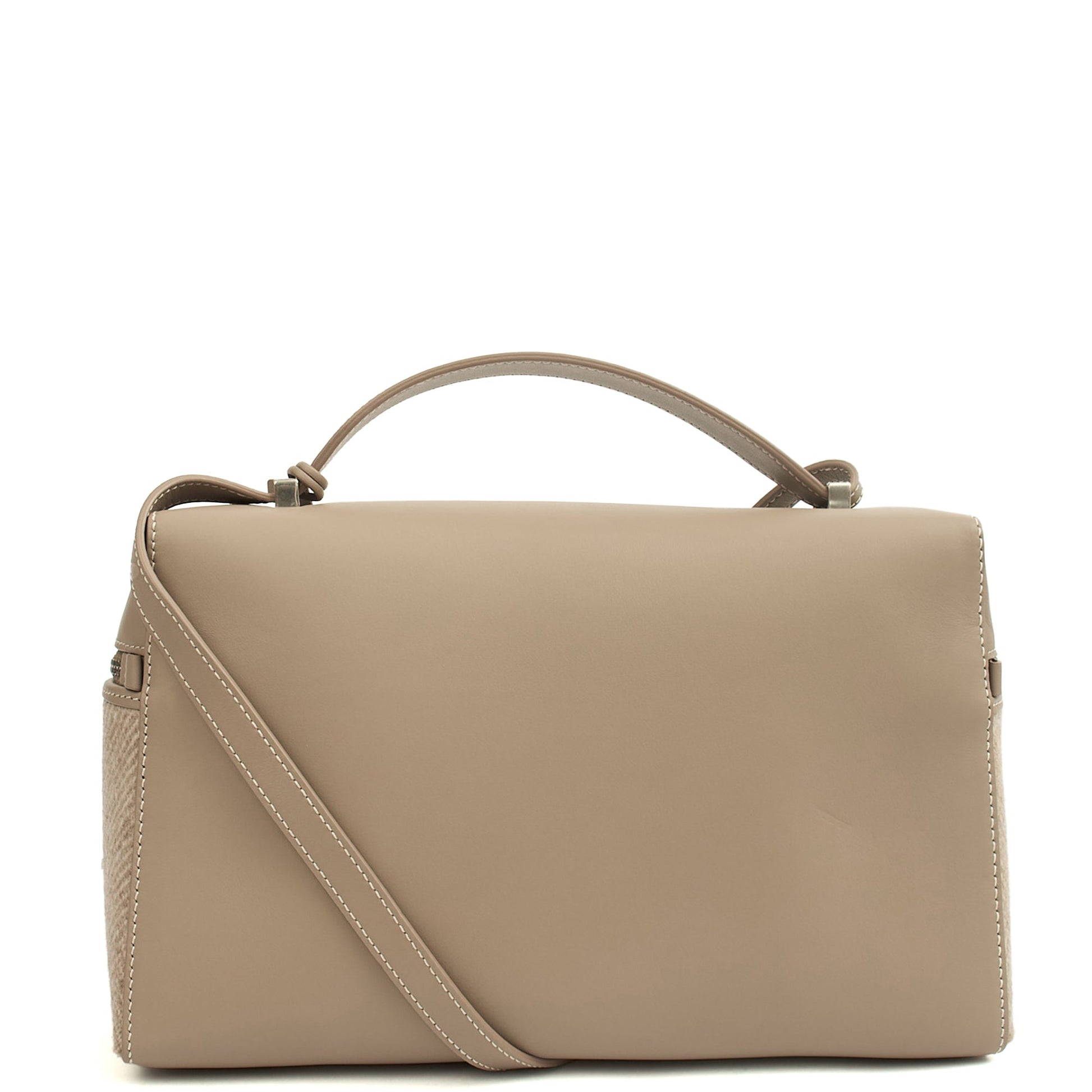 Loro Piana Cross Body L27 - Extra Pocket in Grey, Leather — Back View
