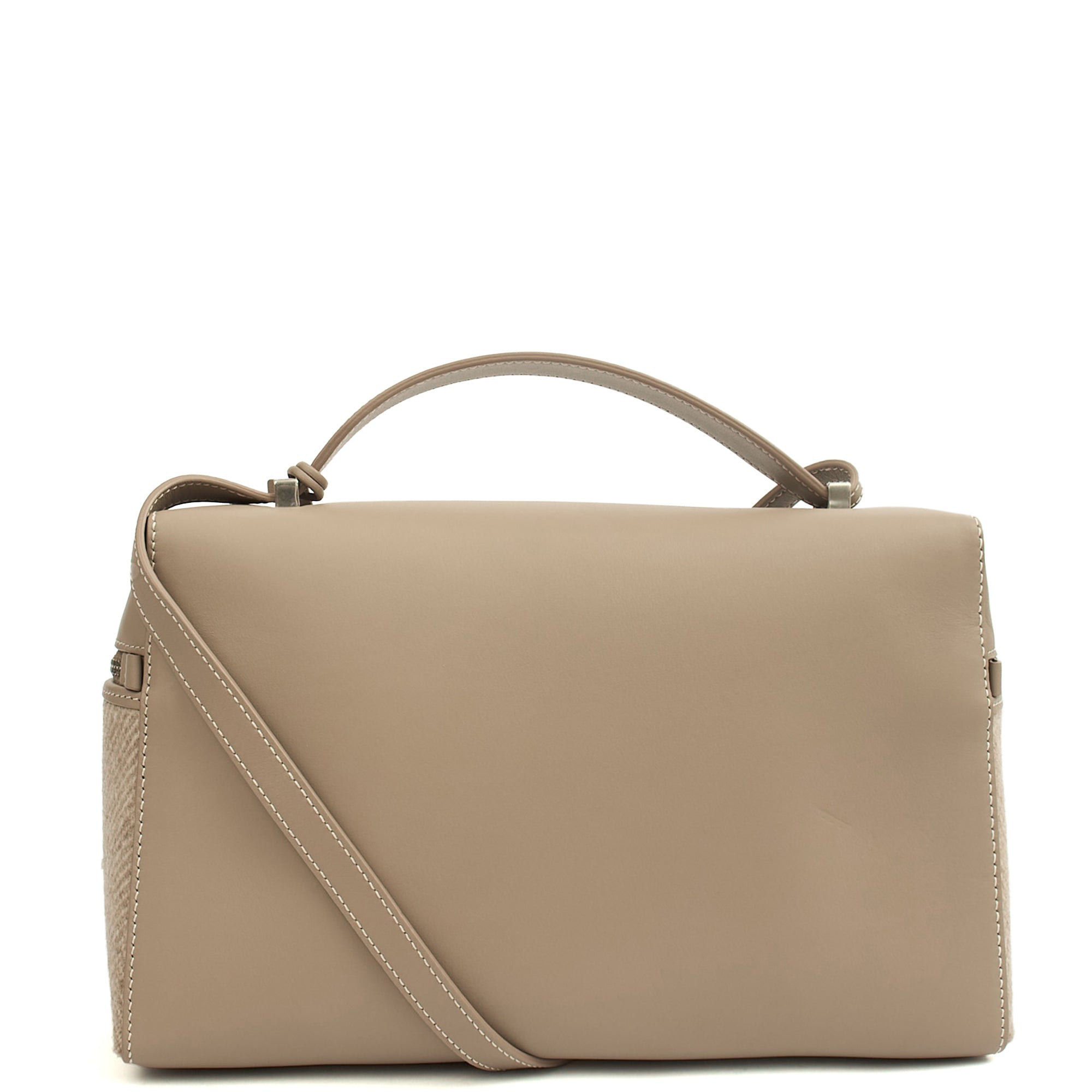 Loro Piana Cross Body L27 - Extra Pocket in Grey, Leather — Back View