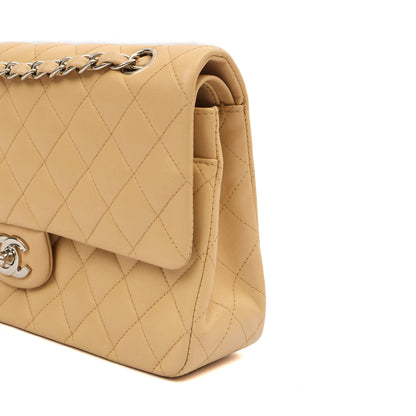 Chanel Shoulder Bag Classic Double Flap - Medium in Neutral, Lambskin Leather — Alternate View 7