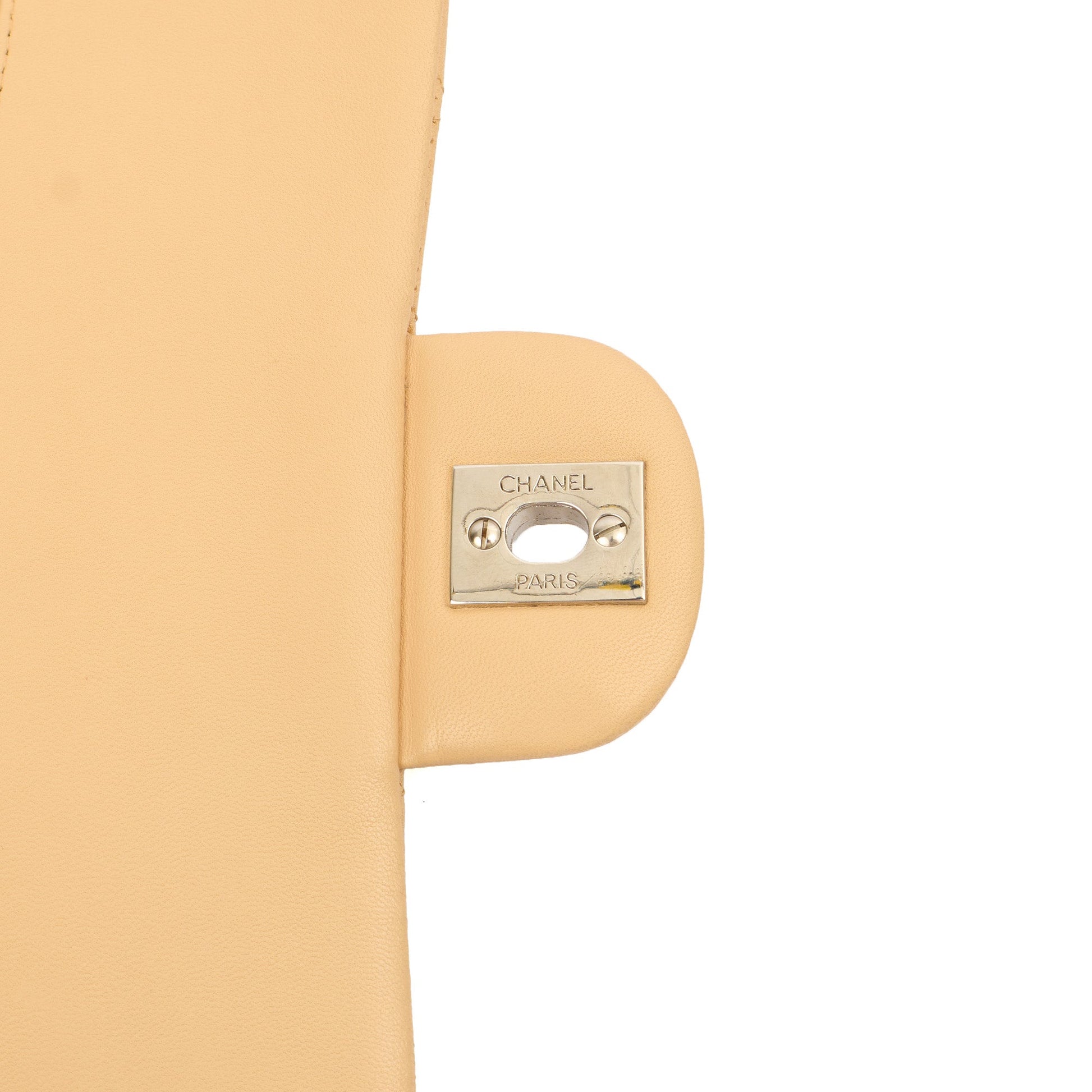 Chanel Shoulder Bag Classic Double Flap - Medium in Neutral, Lambskin Leather — Alternate View 19