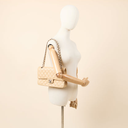 Chanel Shoulder Bag Classic Double Flap - Medium in Neutral, Lambskin Leather — Alternate View 12