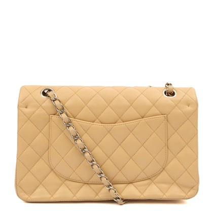 Chanel Shoulder Bag Classic Double Flap - Medium in Neutral, Lambskin Leather — Top View