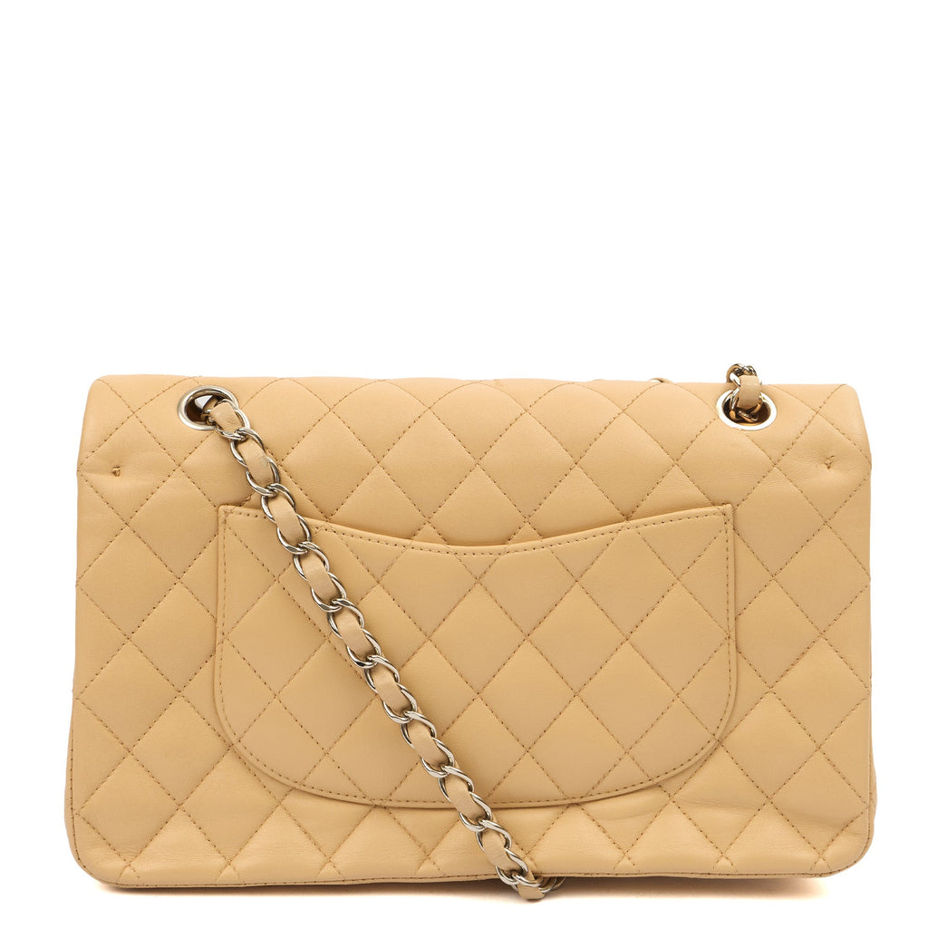 Chanel Shoulder Bag Classic Double Flap - Medium in Neutral, Lambskin Leather — Alternate View 14