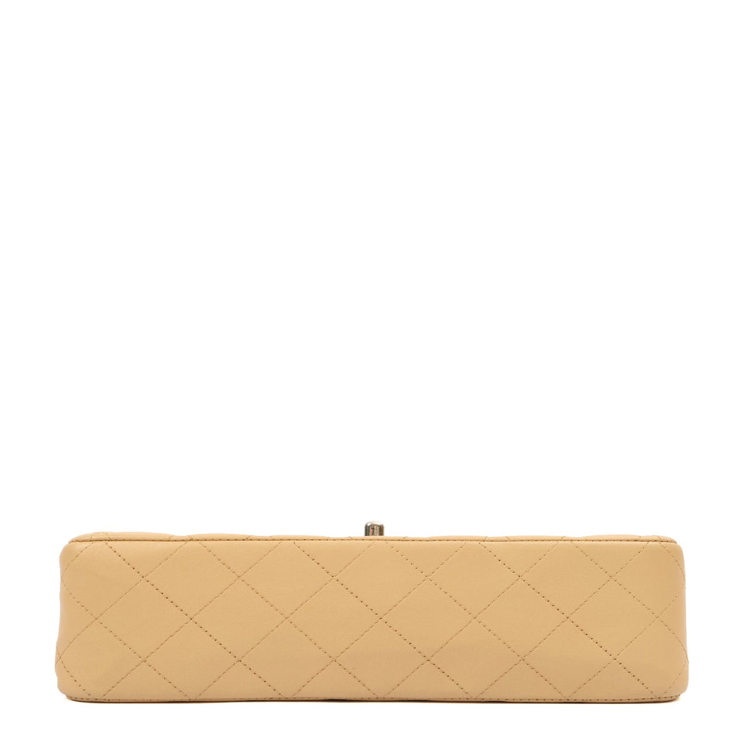 Chanel Shoulder Bag Classic Double Flap - Medium in Neutral, Lambskin Leather — Alternate View 15
