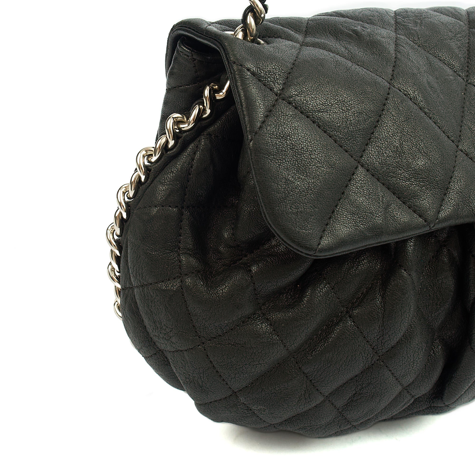 Chanel Shoulder Bag Chain Around Flap in Black, Calfskin Leather — Alternate View 8