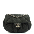 Chanel Shoulder Bag Chain Around Flap in Black, Calfskin Leather — Front View