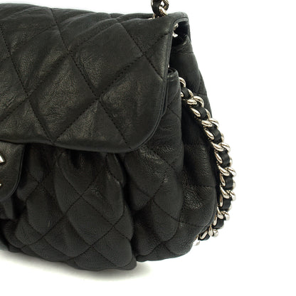 Chanel Shoulder Bag Chain Around Flap in Black, Calfskin Leather — Alternate View 7